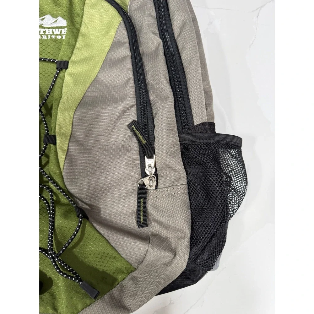 Northwest Territory Backpack Green Grey Hiking School Travel Bag Air Channel